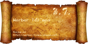 Werber Tímea névjegykártya
